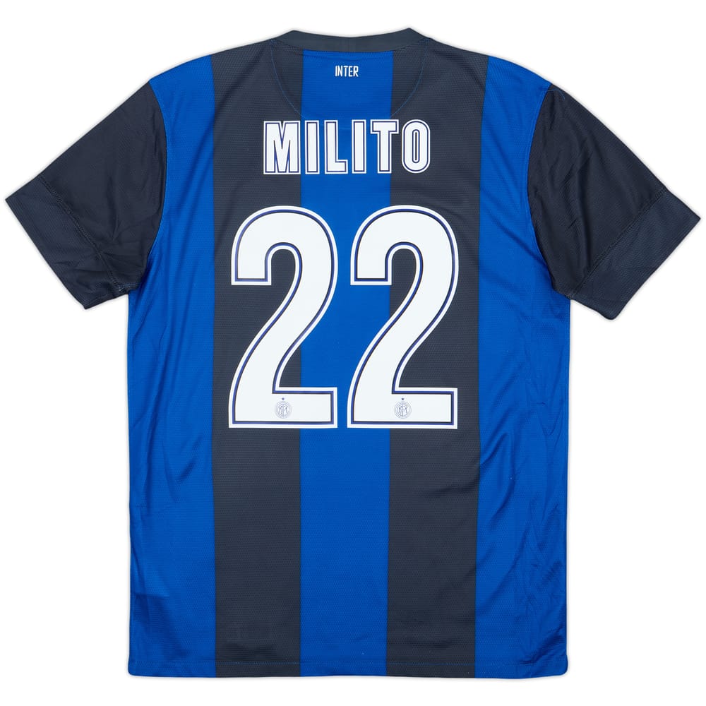2012-13 Inter Milan Home Shirt Milito #22 - 7/10 - (M)