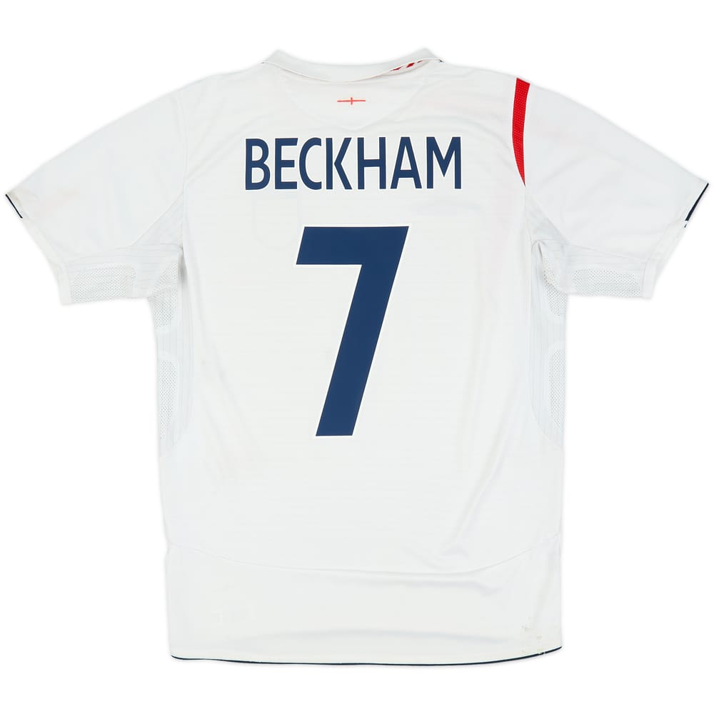 2005-07 England Home Shirt Beckham #7 - 5/10 - (M)