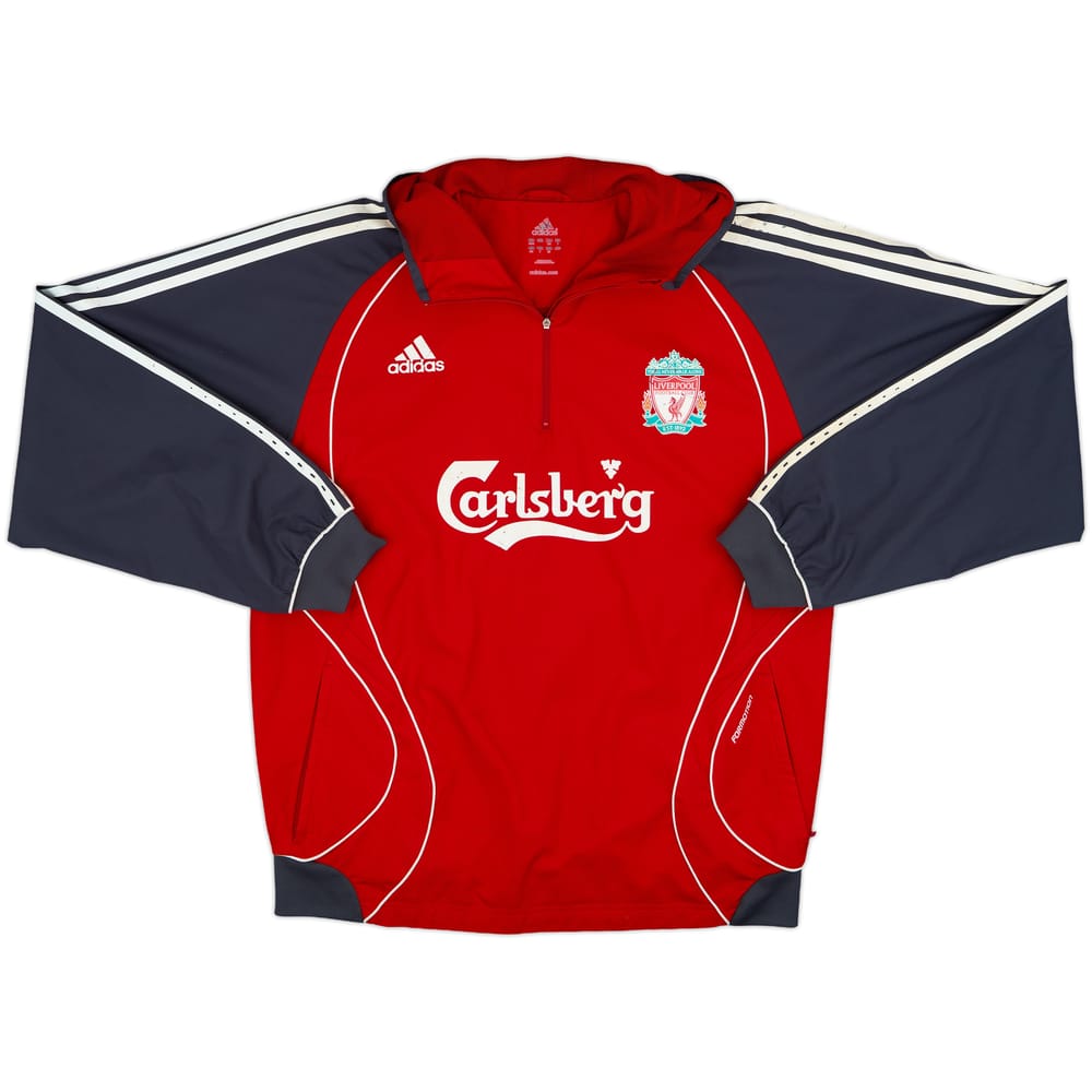 2006-07 Liverpool adidas Hooded 1/4 Zip Drill Top - 6/10 - (L)