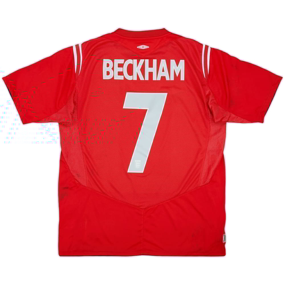 2004-06 England Away Shirt Beckham #7 - 6/10 - (L)