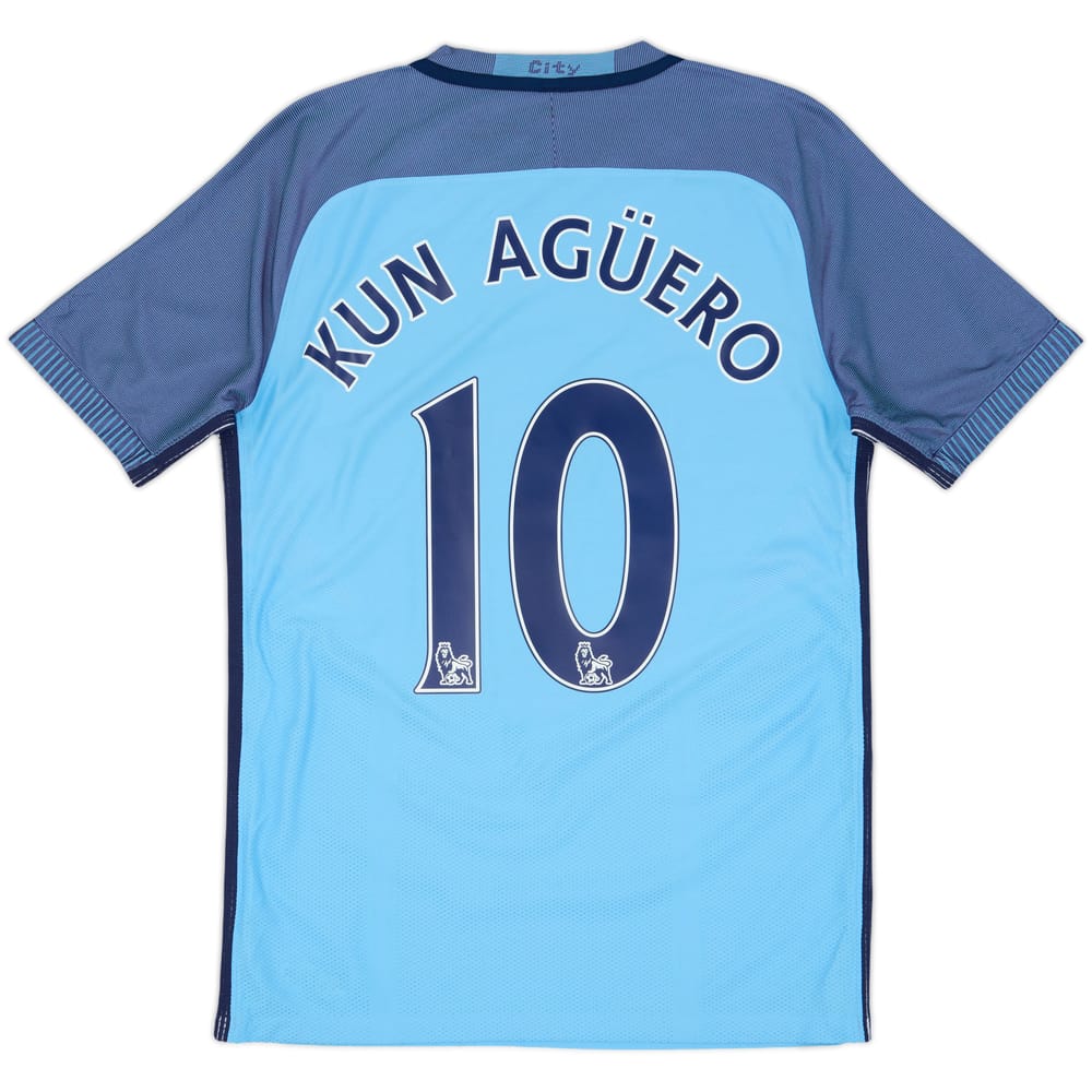 2016-17 Manchester City Authentic Home Shirt Kun Aguero #10 - 8/10 - (S)
