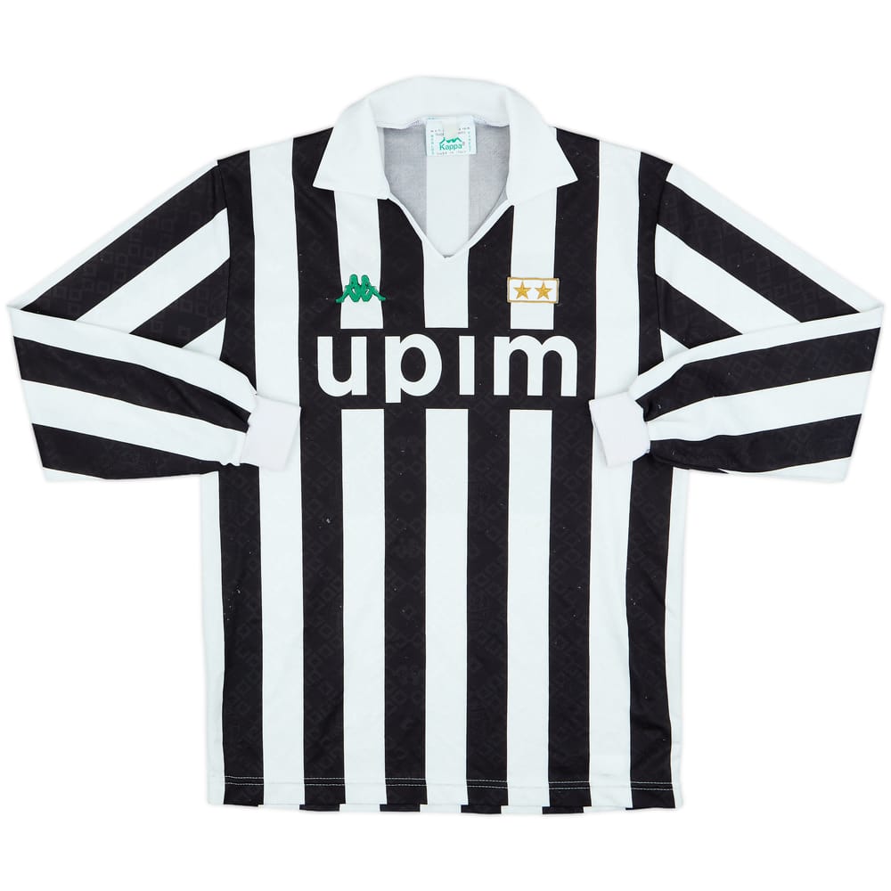 1991-92 Juventus Home L/S Shirt #9 - 5/10 - (M/L)