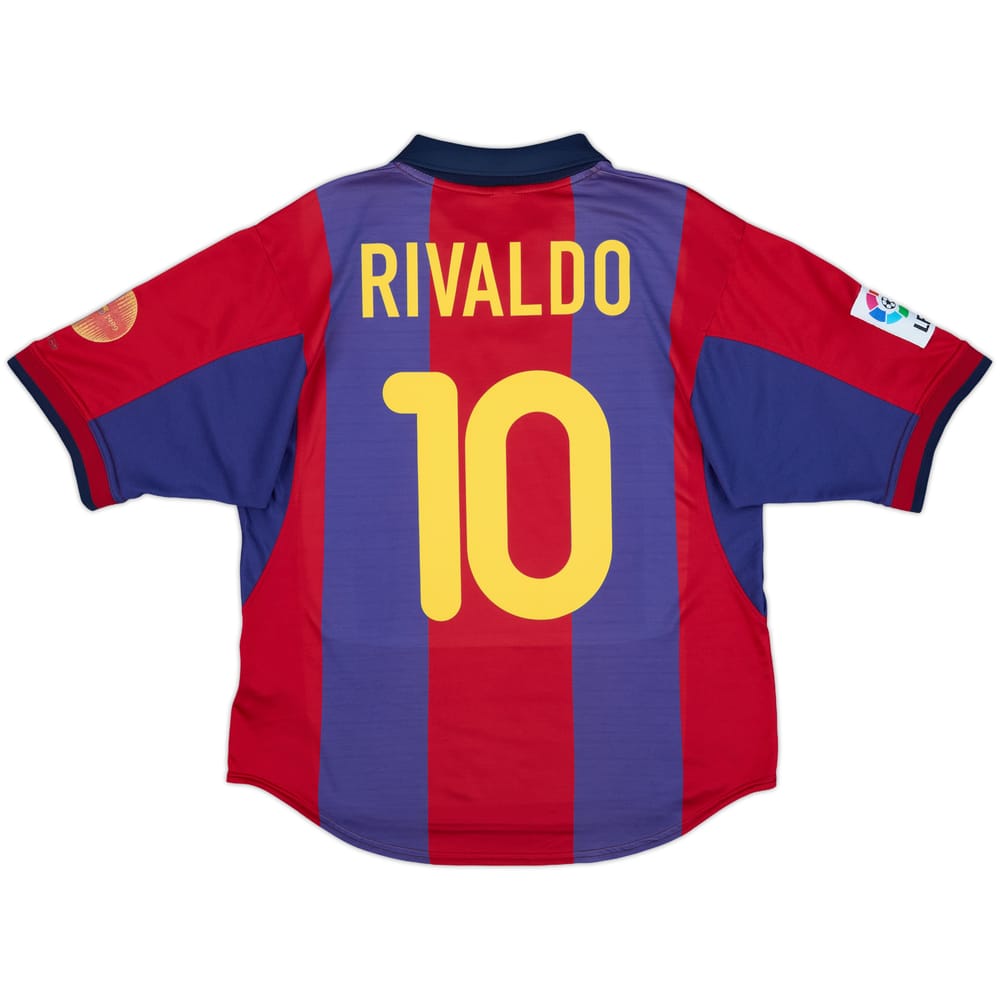 2000-01 Barcelona Home Shirt Rivaldo #10 - 8/10 - (L)