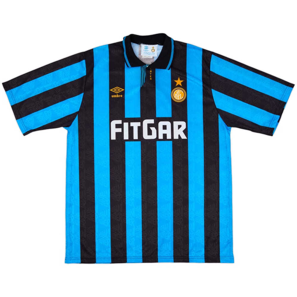 1991-92 Inter Milan Home Shirt #8 - 8/10 - (XL)