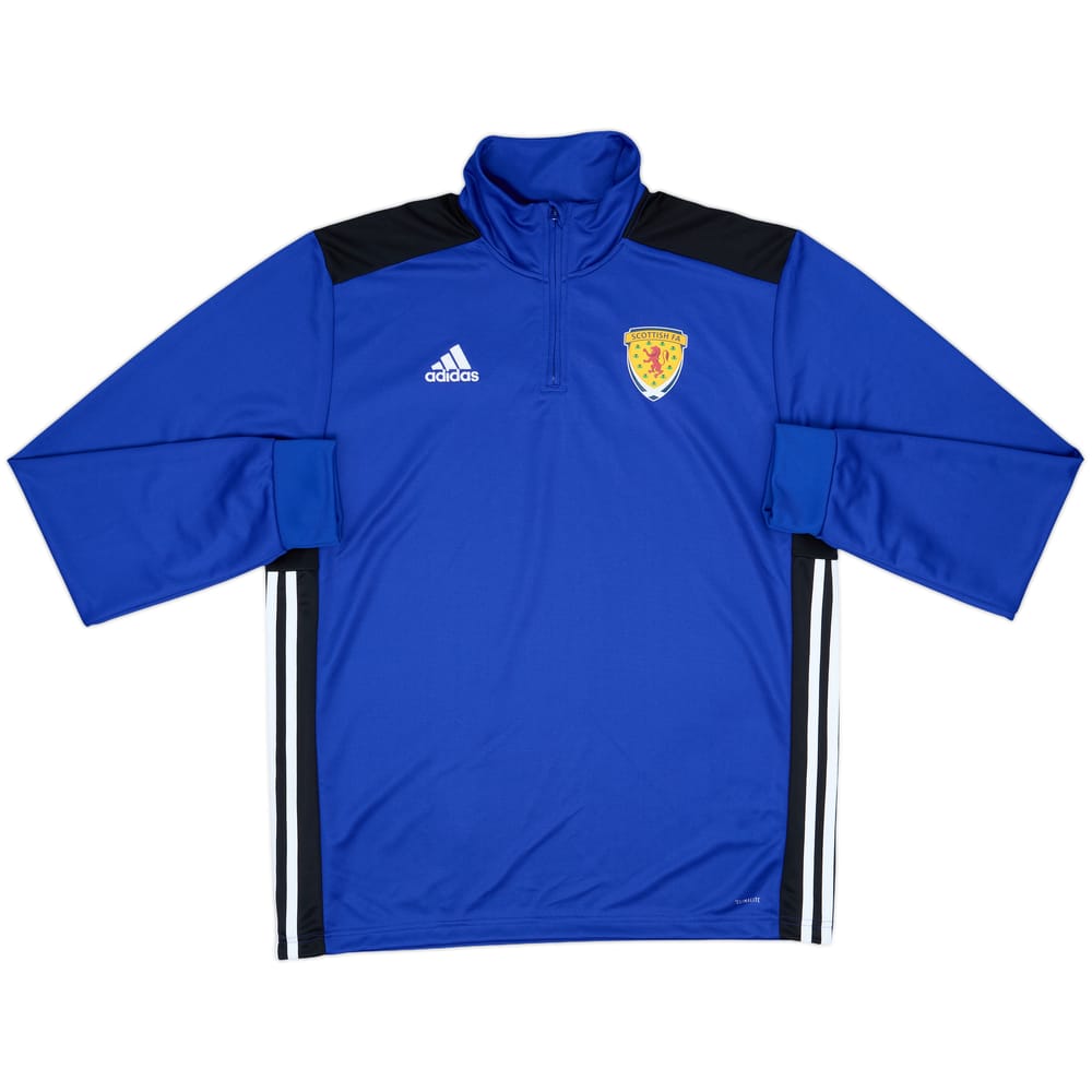 2018 Scotland Referee adidas Hooded 1/4 Zip Drill Top - 8/10 - (L)