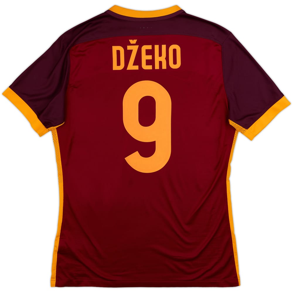 2015-16 Roma Authentic Home Shirt Dzeko #9 - 9/10 - (L)
