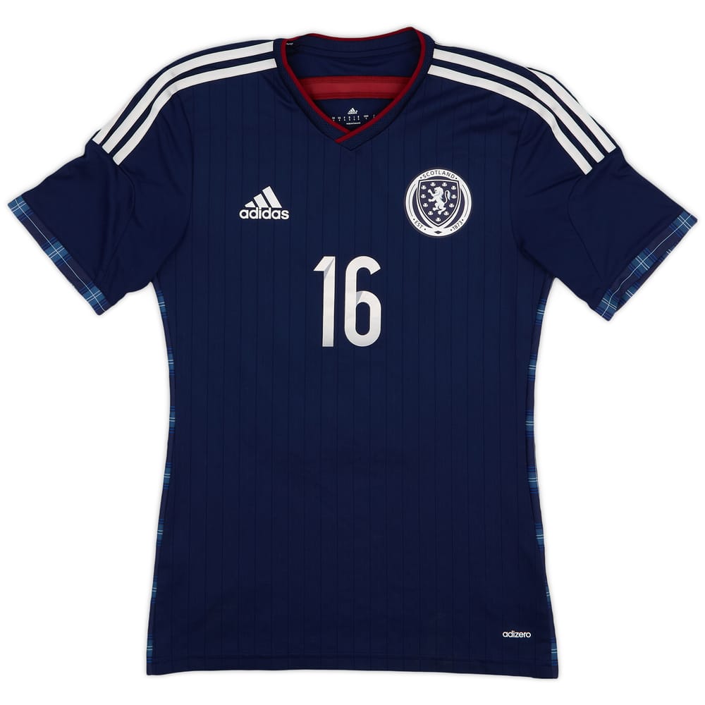 2014-15 Scotland Player Issue Home L/S Shirt #16 - 7/10 - (S)