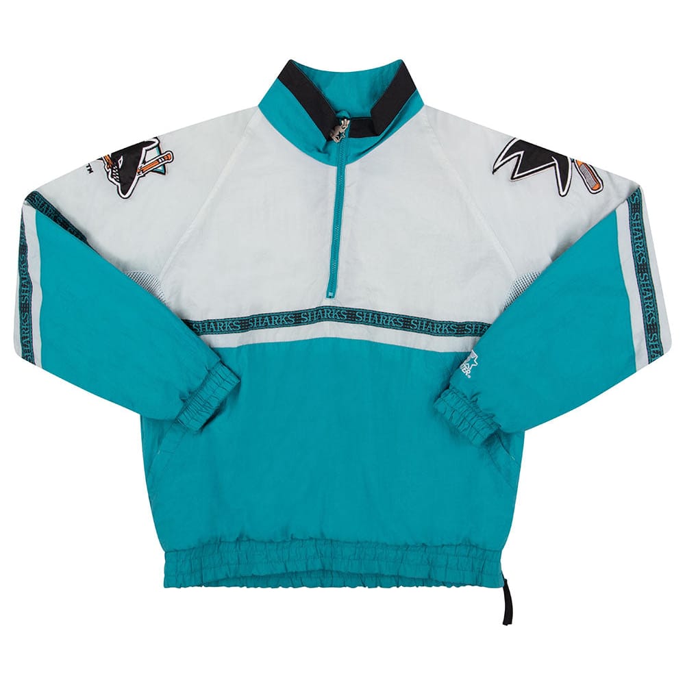 1990s San Jose Sharks Half-Zip Starter Rain Jacket XL