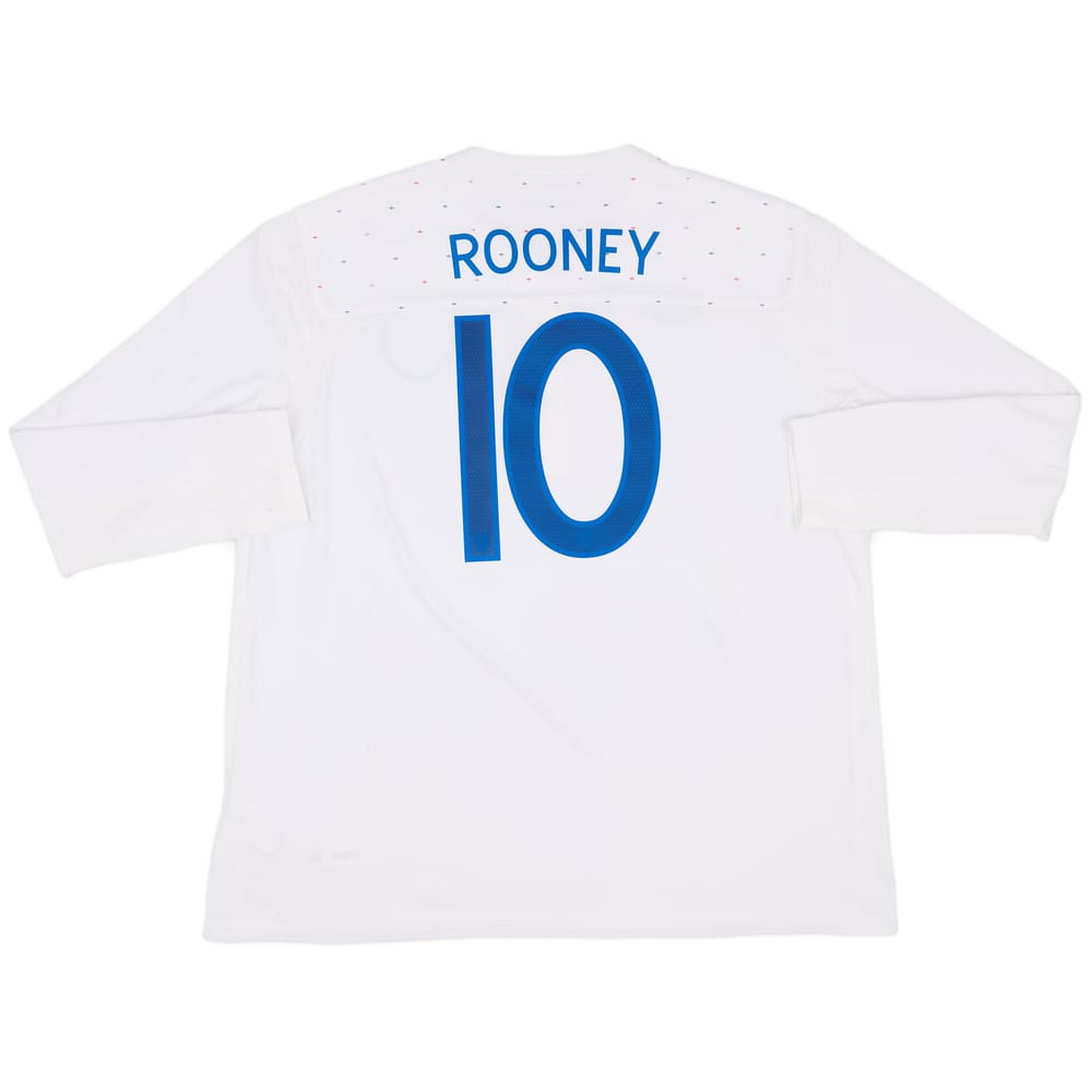 2010-11 England Home L/S Shirt Rooney #10 - 8/10 - (3XL)