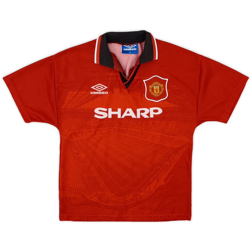 1994-96 Manchester United Home Shirt - 8/10 - (L.Boys)