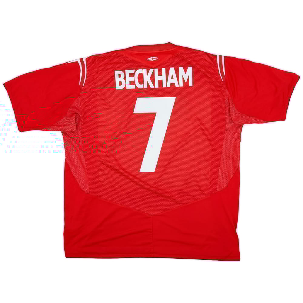2004-06 England Away Shirt Beckham #7 - 6/10 - (XXL)
