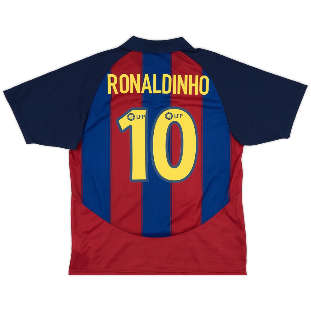 2003-04 Barcelona Basic Home Shirt Ronaldinho #10 - 8/10 - (L)