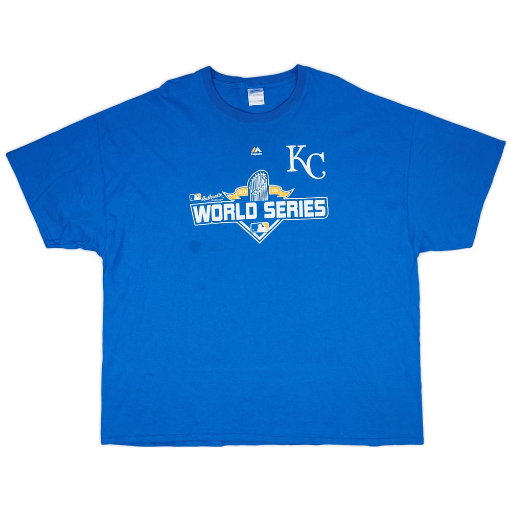 2015 Kansas City Royals World Series Majestic Tee - 7/10 - (3XL)