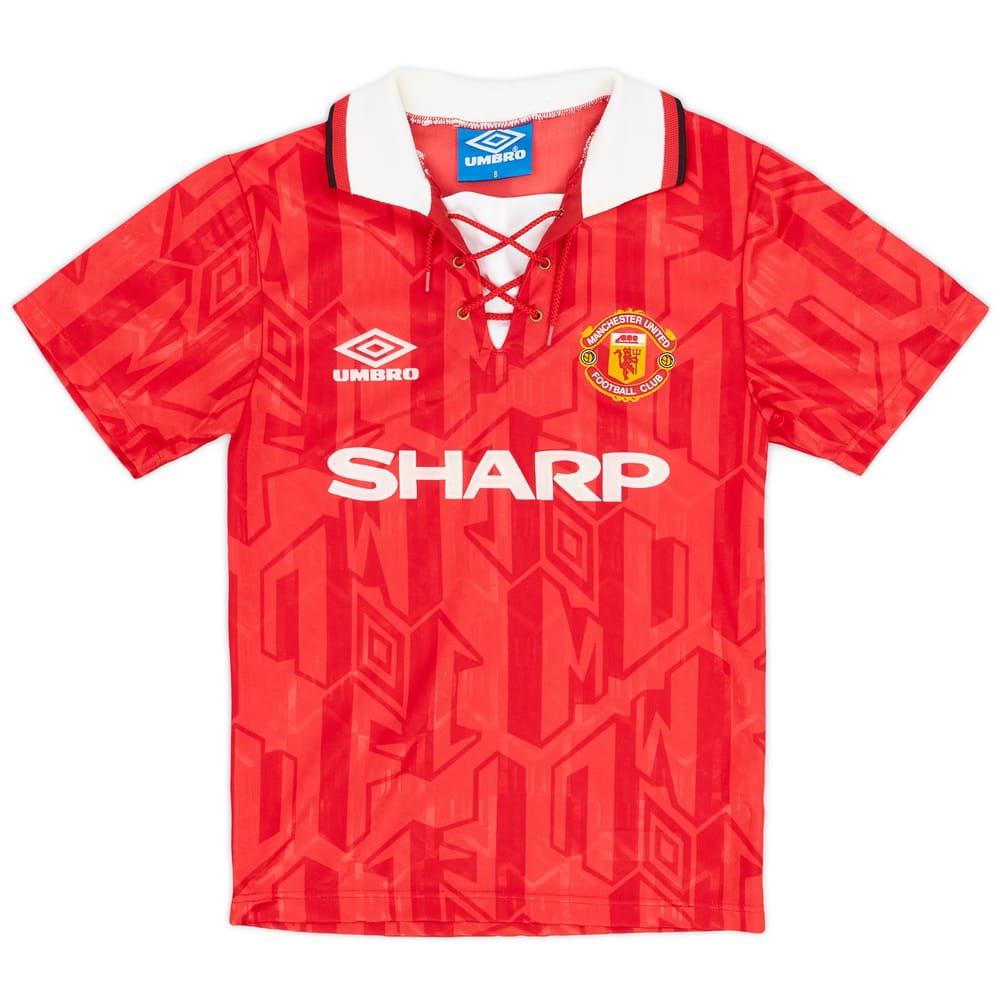 1992-94 Manchester United Home Shirt - 8/10 - (S.Boys)