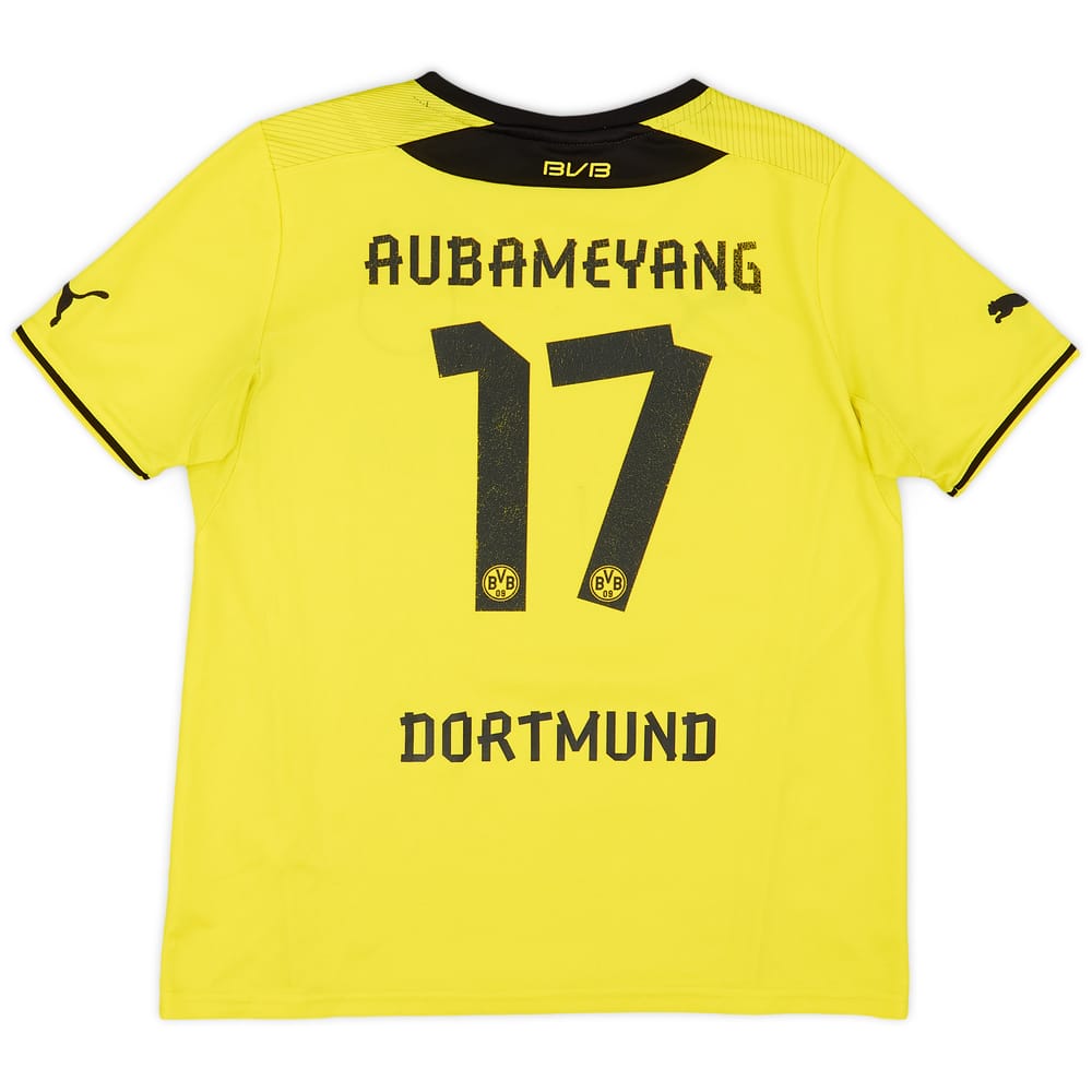 2013-14 Borussia Dortmund Home Shirt Aubameyang #17 - 6/10 - (XL.Boys)