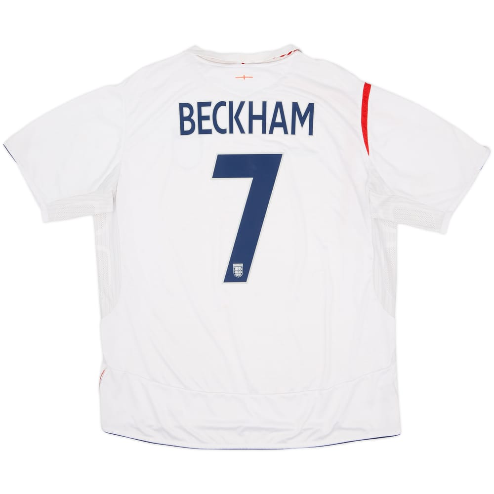 2005-07 England Home Shirt Beckham #7 - 6/10 - (XXL)