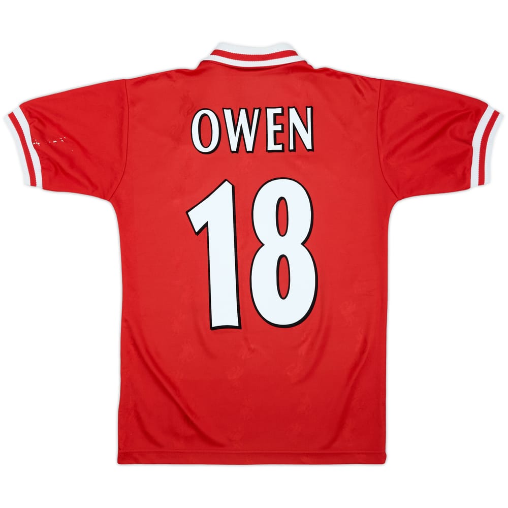 1996-98 Liverpool Home Shirt Owen #18 - 6/10 - (Y)