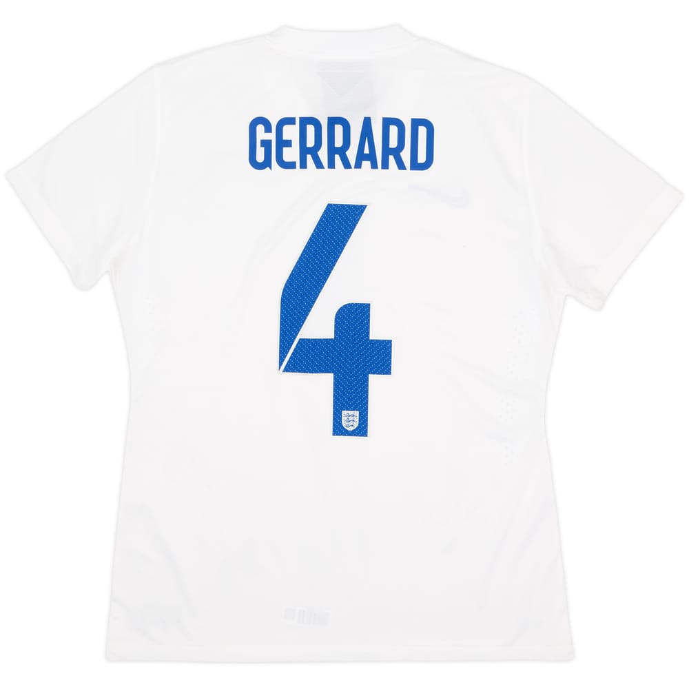2014-15 England Authentic Home Shirt Gerrard #4 (Women's L)