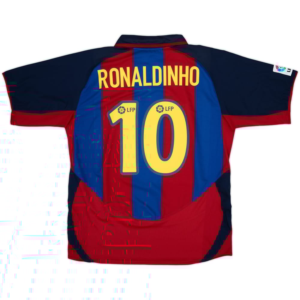 2003-04 Barcelona Home Shirt Ronaldinho #10 - 8/10 - (L)
