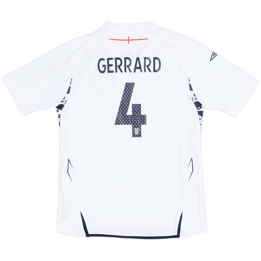 Camiseta de local de Inglaterra 2007-09 Gerrard #4 - 4/10 - (M.Niños)