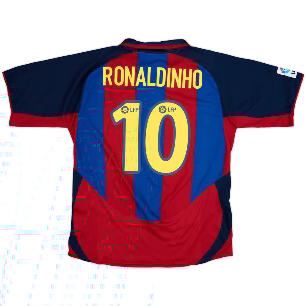 2003-04 Barcelona Home Shirt Ronaldinho #10 - 8/10 - (L)