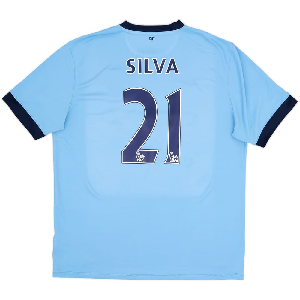 2014-15 Manchester City Home Shirt Silva #21 - 7/10 - (XXL)