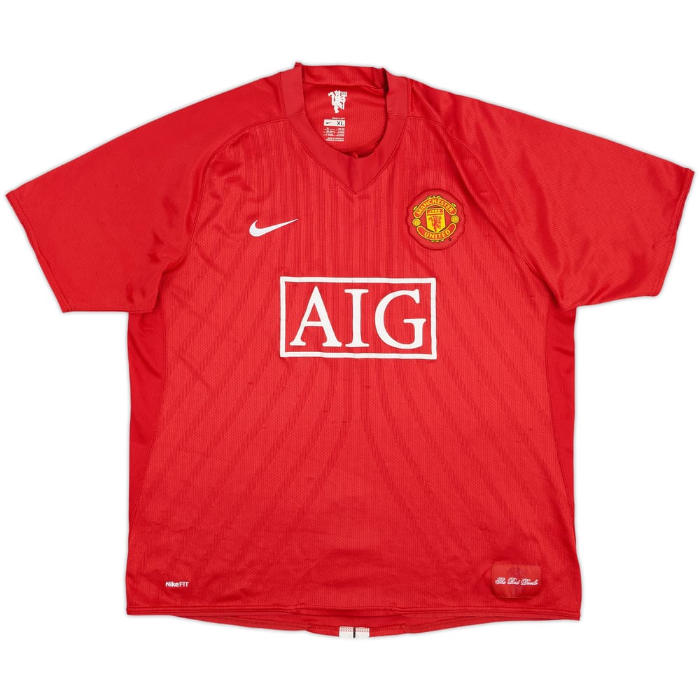 2007-09 Manchester United Home Shirt - 4/10 - (XL)