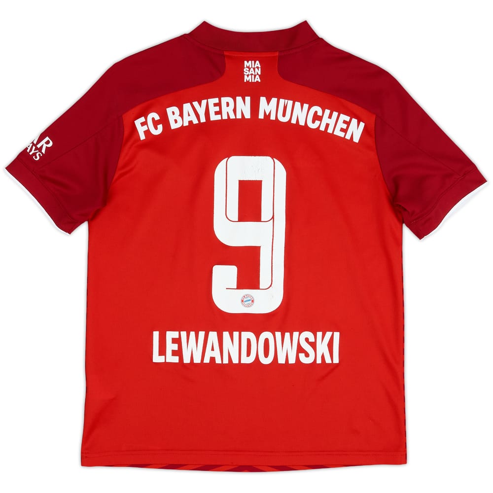 2021-22 Bayern Munich Home Shirt Lewandowski #9 - 6/10 - (L.Boys)