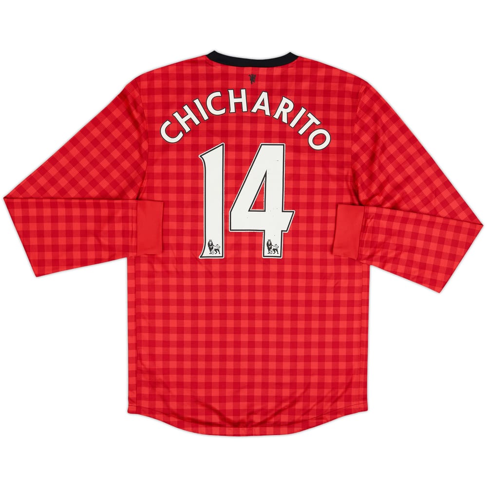 2012-13 Manchester United Home L/S Shirt Chicharito #14 - 6/10 - (S)