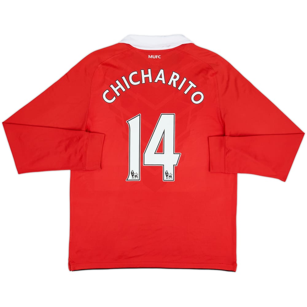 2010-11 Manchester United Home L/S Shirt Chicharito #14 - 8/10 - (L)