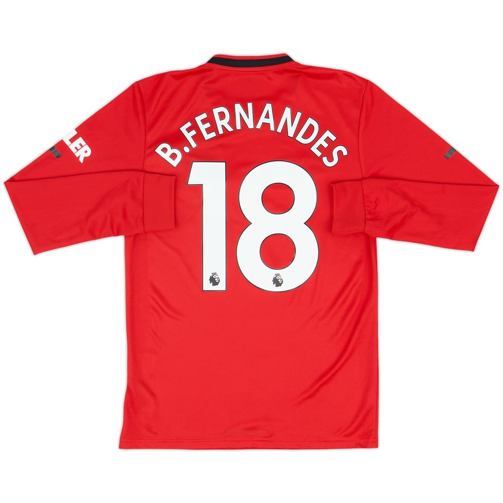 2019-20 Manchester United Home L/S Shirt B.Fernandes #18 - 8/10 - (S)