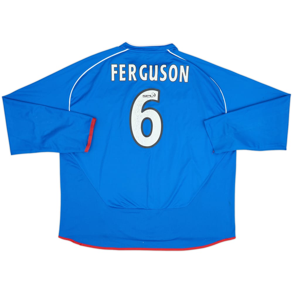 2005-06 Rangers Home L/S Shirt Ferguson #6 - 5/10 - (3XL)