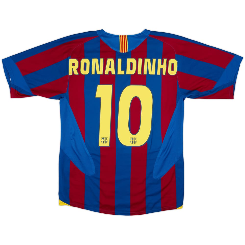 2005-06 Barcelona Home Shirt Ronaldinho #10 - 8/10 - (S)