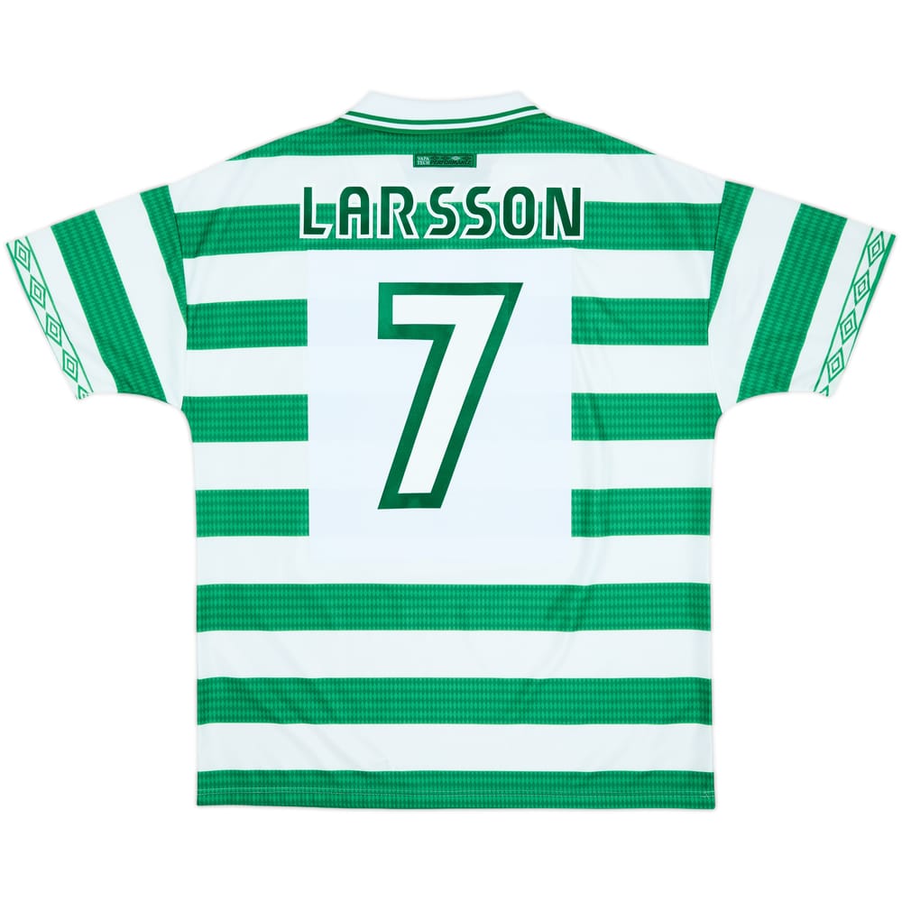 1997-99 Celtic Home Shirt Larsson #7 - 8/10 - (XL)