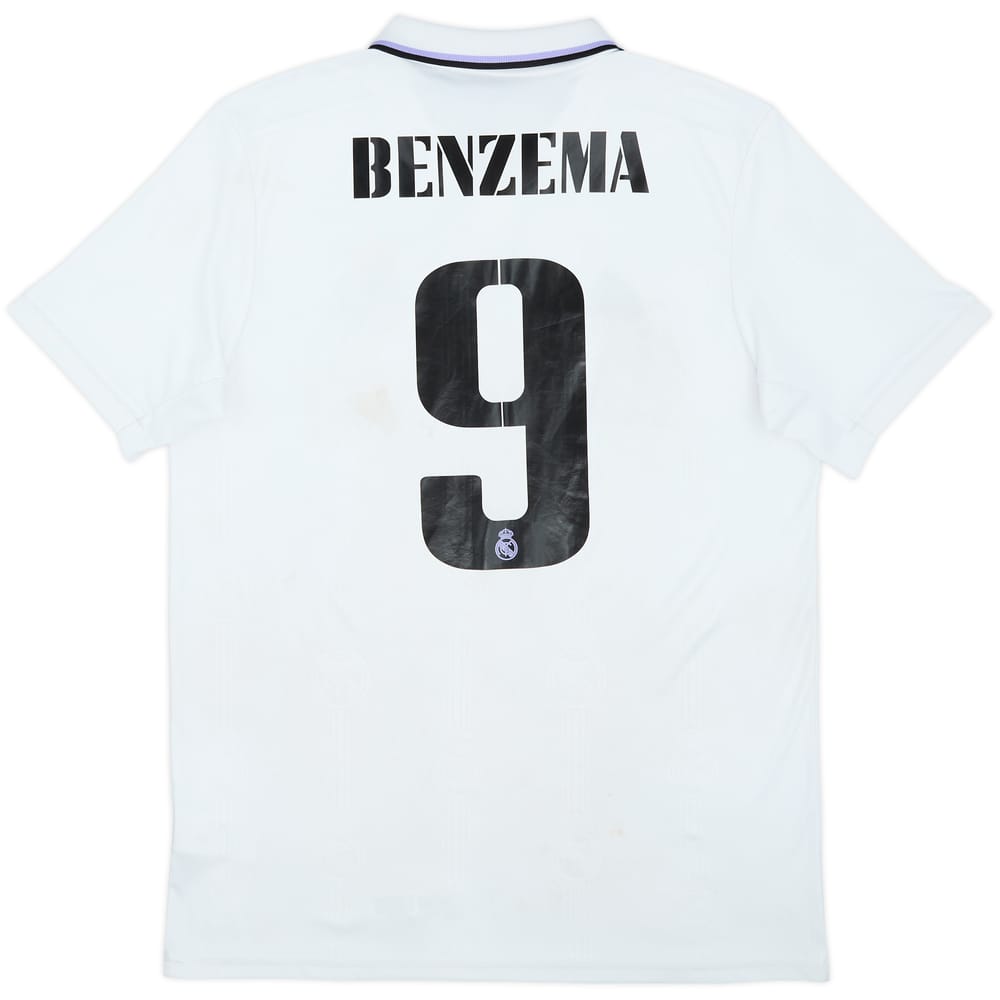 2022-23 Real Madrid Home Shirt Benzema #9 - 5/10 - (L)