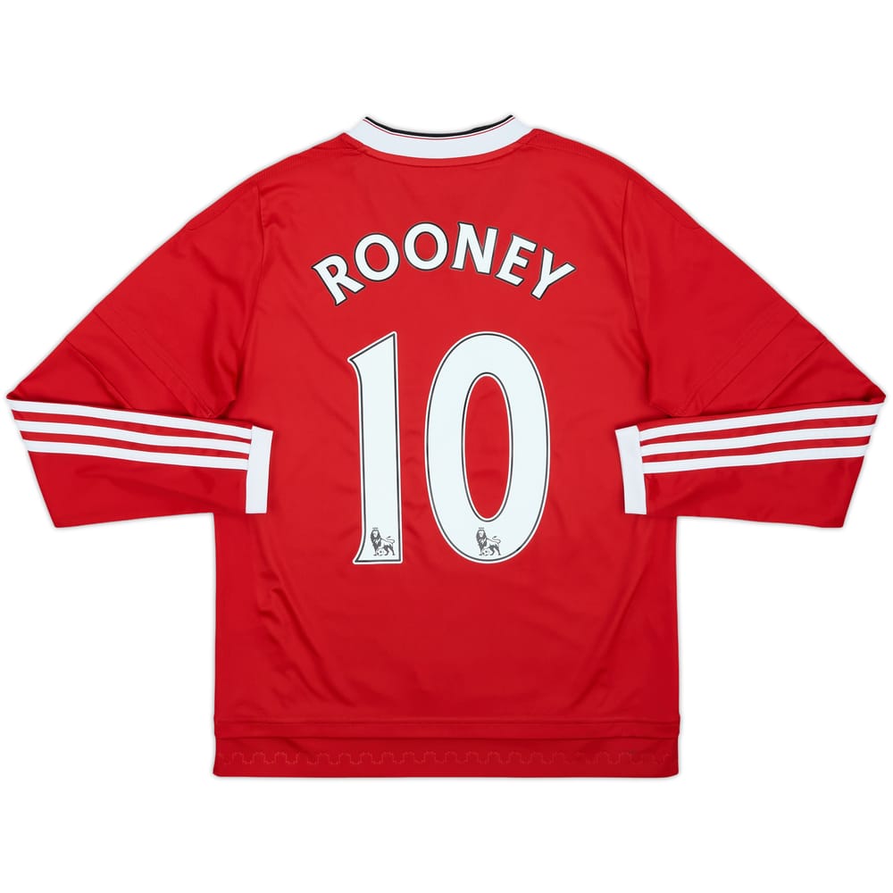 2015-16 Manchester United Home L/S Shirt Rooney #10 - 10/10 - (L.Boys)