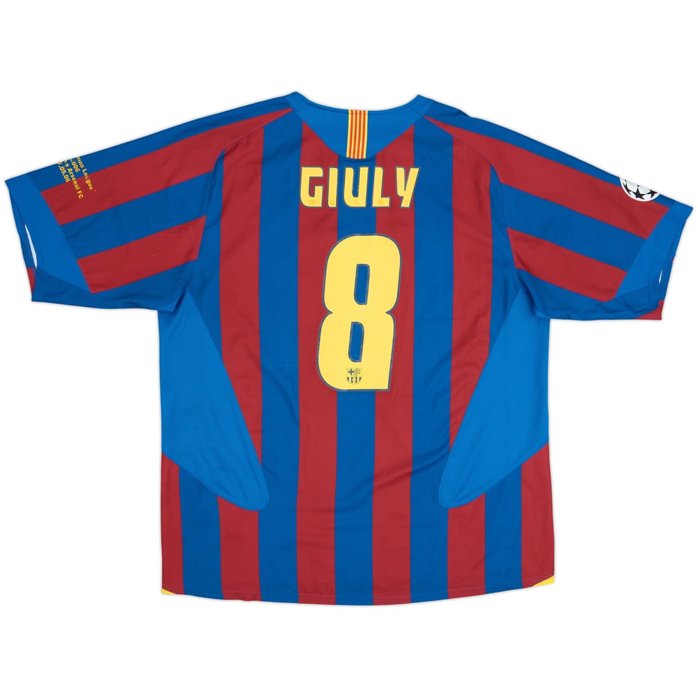 2005-06 Barcelona Final Home Shirt Giuly #8 - 5/10 - (XL)