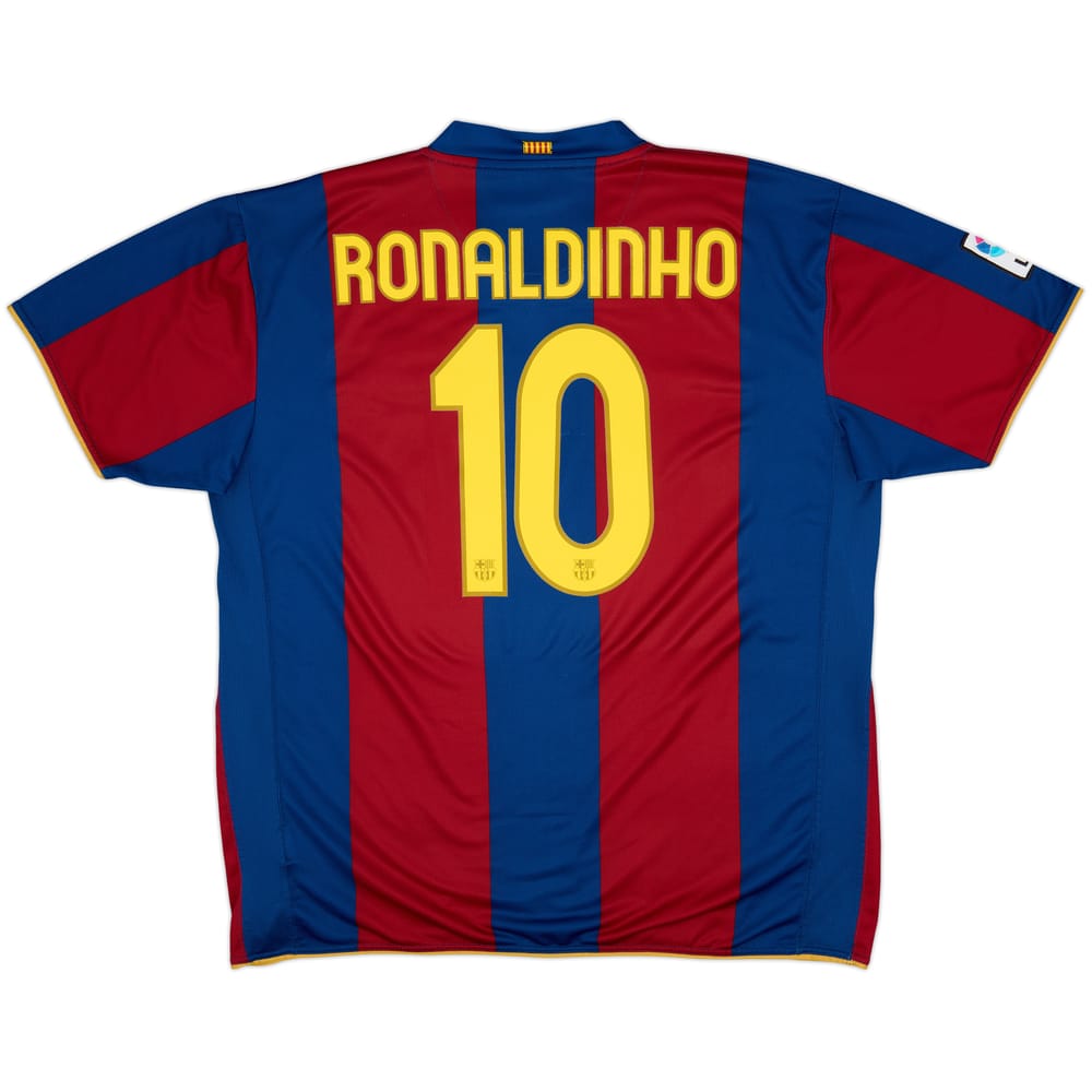2007-08 Barcelona Home Shirt Ronaldinho #10 - 8/10 - (XXL)