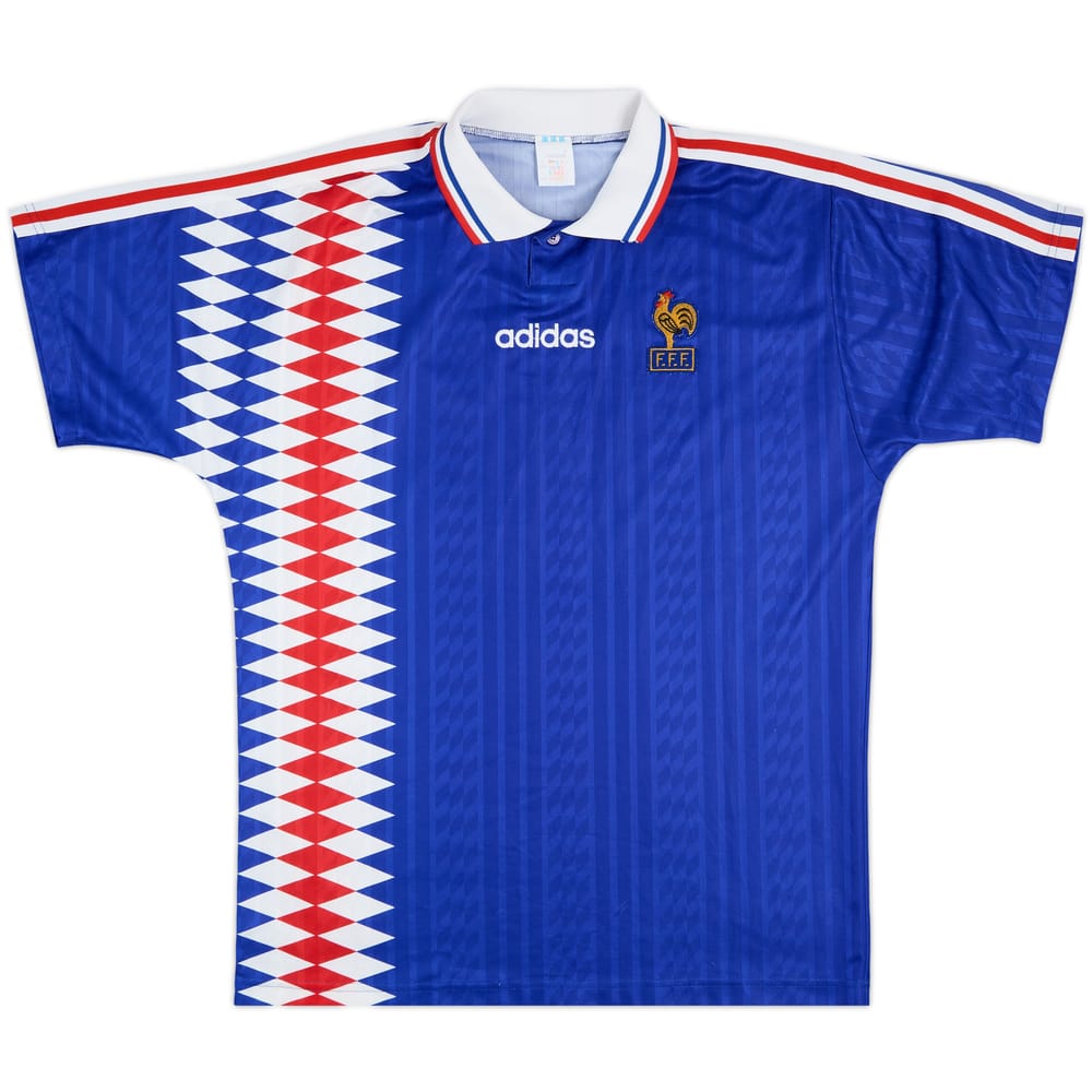 1994-96 France Home Shirt #7 - 8/10 - (L/XL)