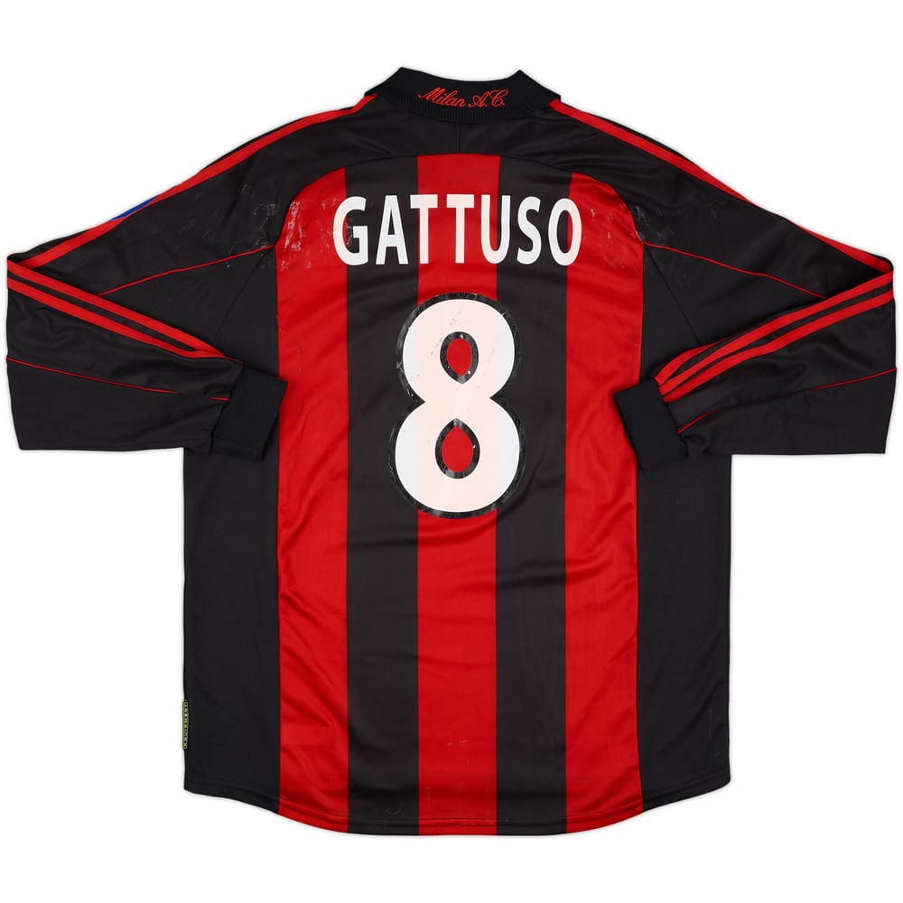 2000-02 AC Milan Match Issue Home L/S Shirt Gattuso #8