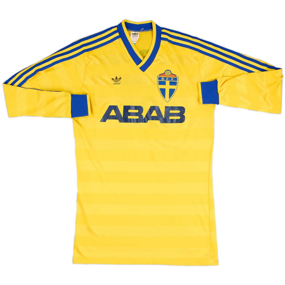 1986-88 Sweden Player Issue Home/Training L/S Shirt #6 - 9/10 - (L)