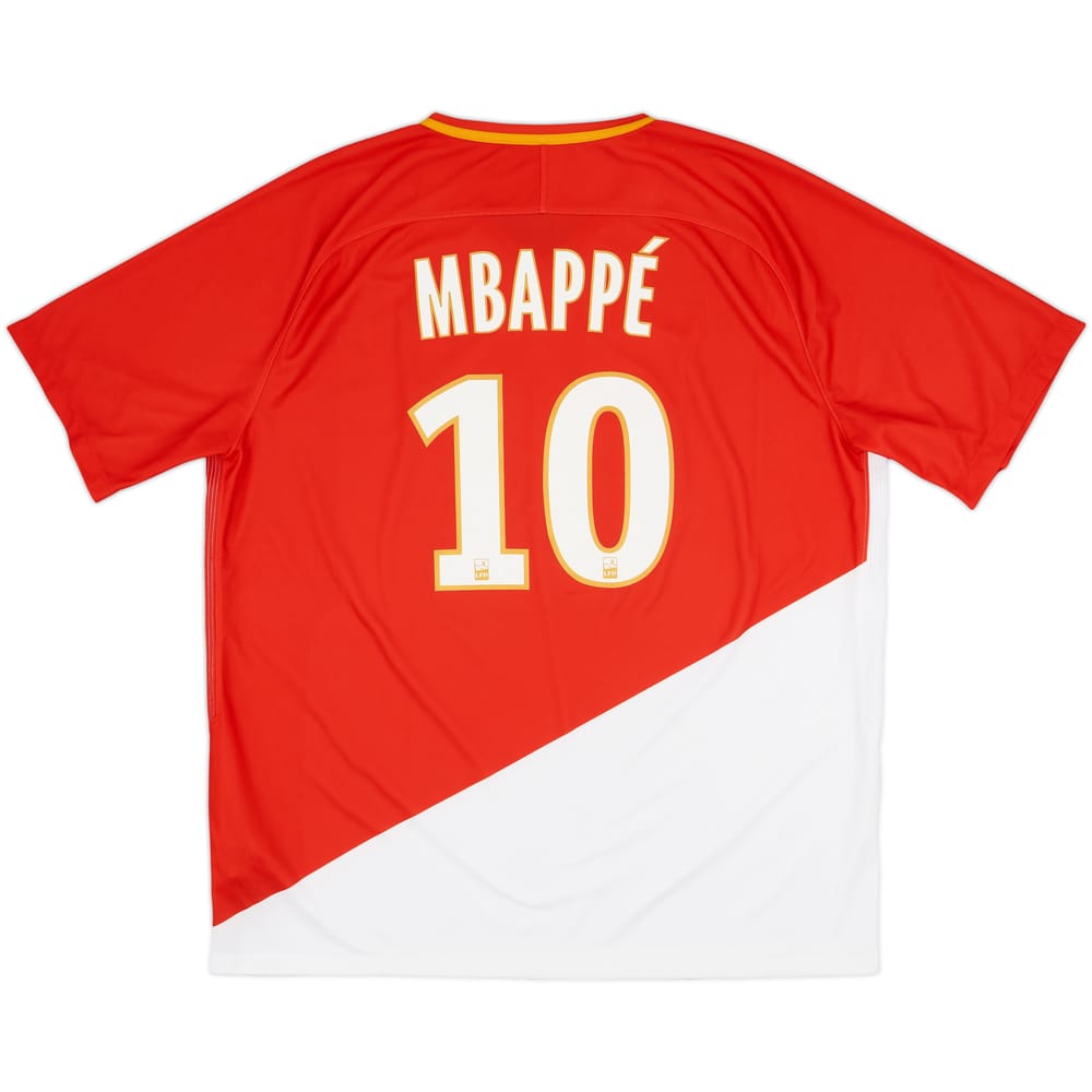 2017-18 Monaco Home Shirt Mbappe #10 - 7/10 - (XXL)