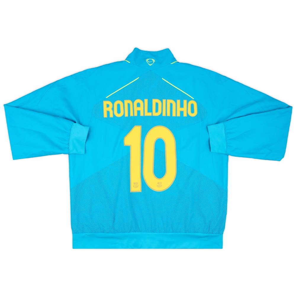 2007-08 Barcelona Nike Track Jacket Ronaldinho #10 - 7/10 - (XL)