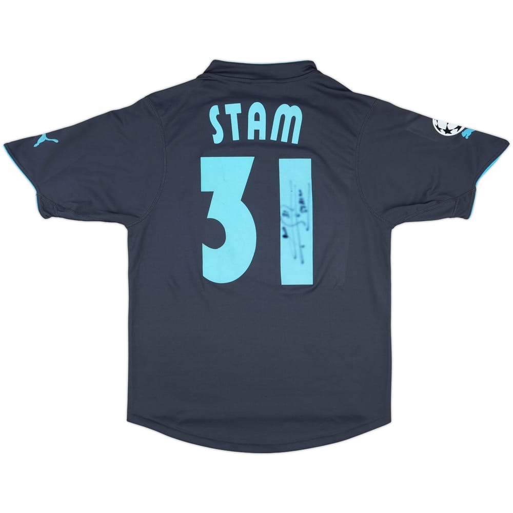 2003-04 Lazio Match Issue Champions League Signed Third Shirt Stam #31