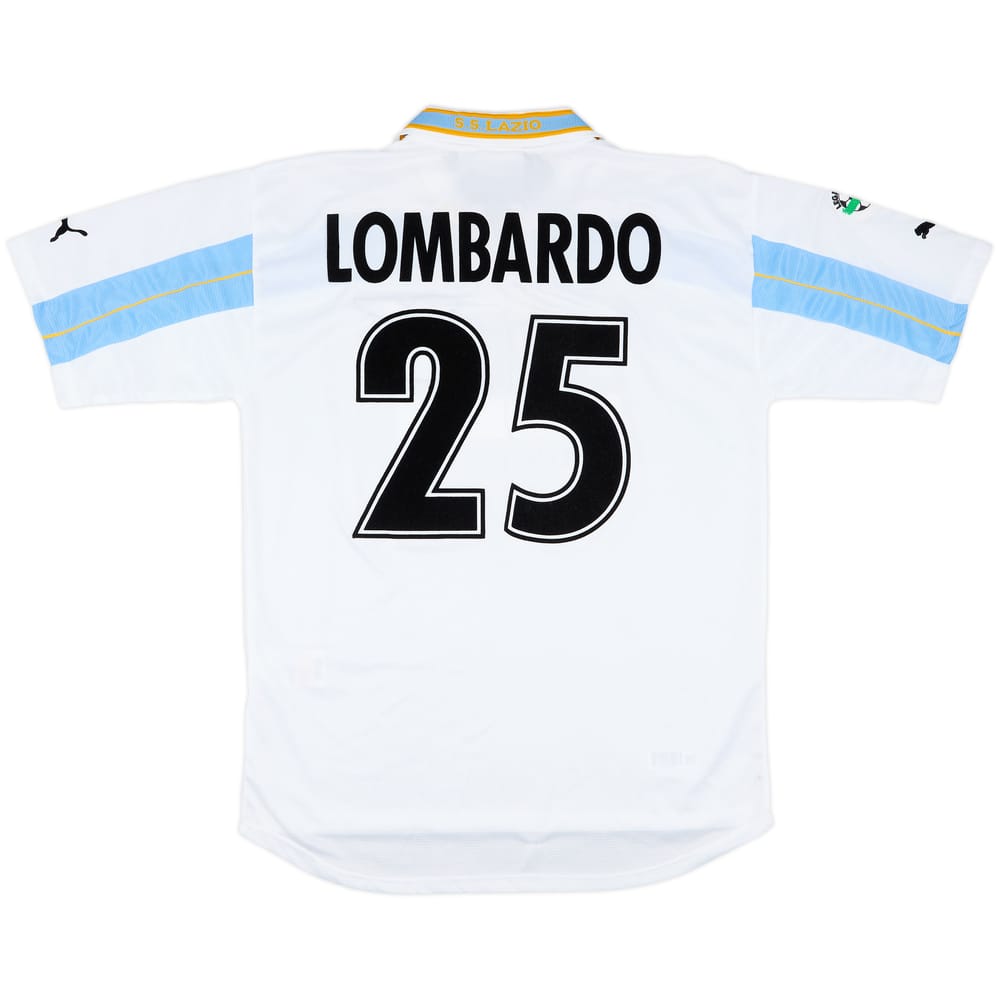 2000-01 Lazio Match Issue Centenary Home Shirt Lombardo #25