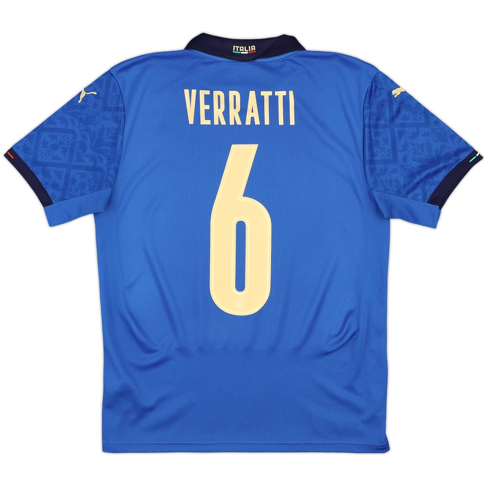 2020-21 Italy Home Shirt Verratti #6 - 10/10 - (S)