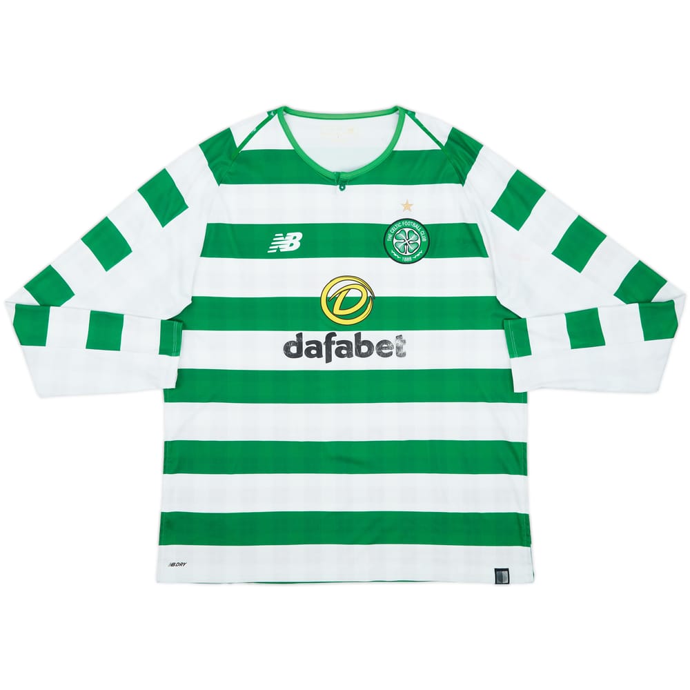 2018-19 Celtic Home L/S Shirt - 5/10 - (XL)