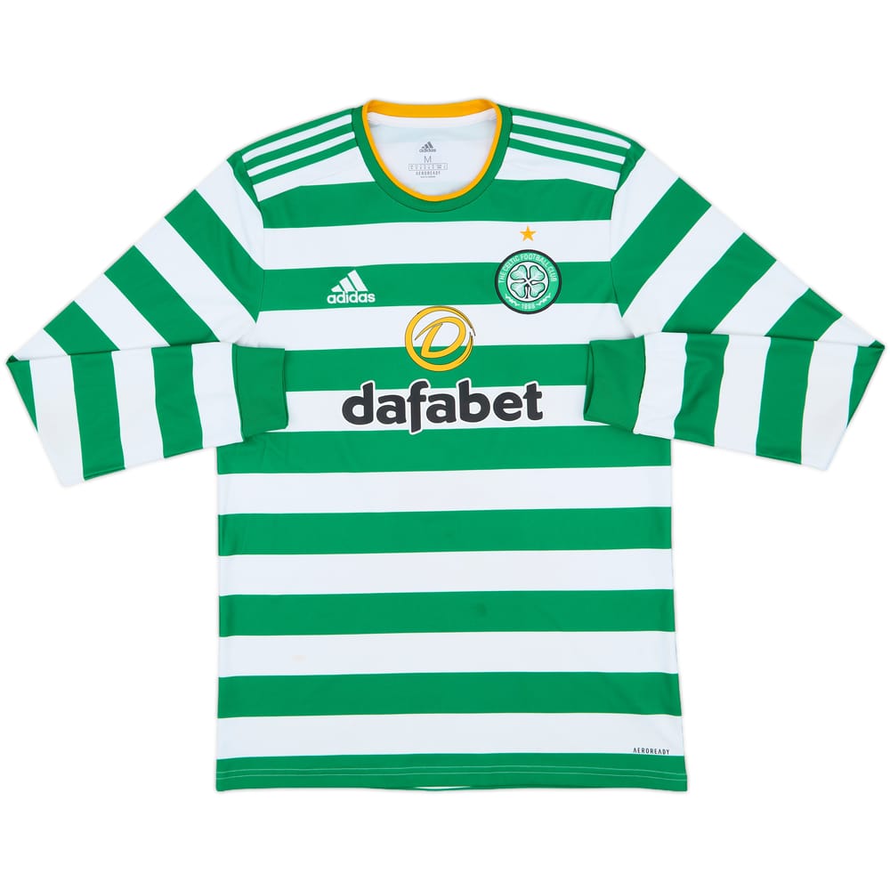 2020-21 Celtic Home L/S Shirt - 7/10 - (M)