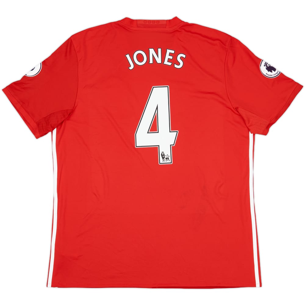 2016-17 Manchester United Home Shirt Jones #4 - 7/10 - (XL)