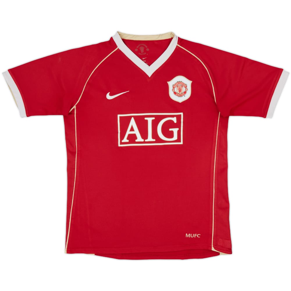2006-07 Manchester United Home Shirt - 7/10 - (L.Boys)